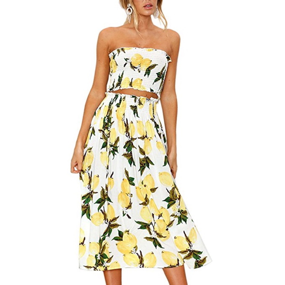 Floral Lemon Two Piece Set